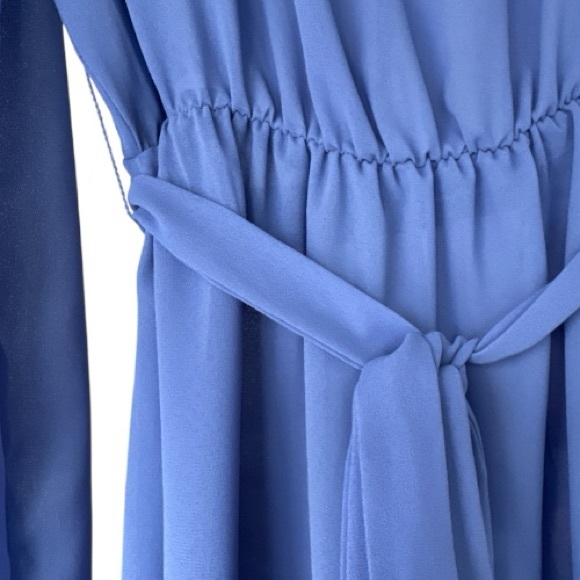 Johnny Appleseed's Sheer Scalloped Neckline Long Sleeve Periwinkle Dress Size 14 - Picture 6 of 9